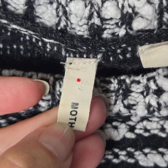 Anthropologie Moth Size L Staccato Stripe Tweed Lace Tunic Wool Blend Sweater - Picture 11 of 13